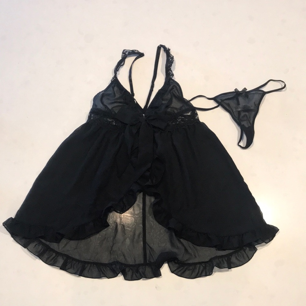 Black teddy and thong